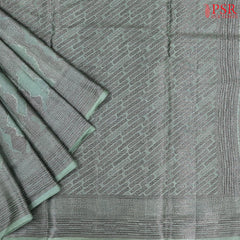 Topaz Green Banaras Tussar Silk Saree