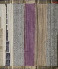 Tussar Beige Kadhi Tussar Silk Saree