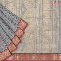 Dark Grey Kalakshetra Kovai Cotton Saree
