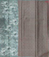 Turquoise Grey Banaras Tussar Silk Saree