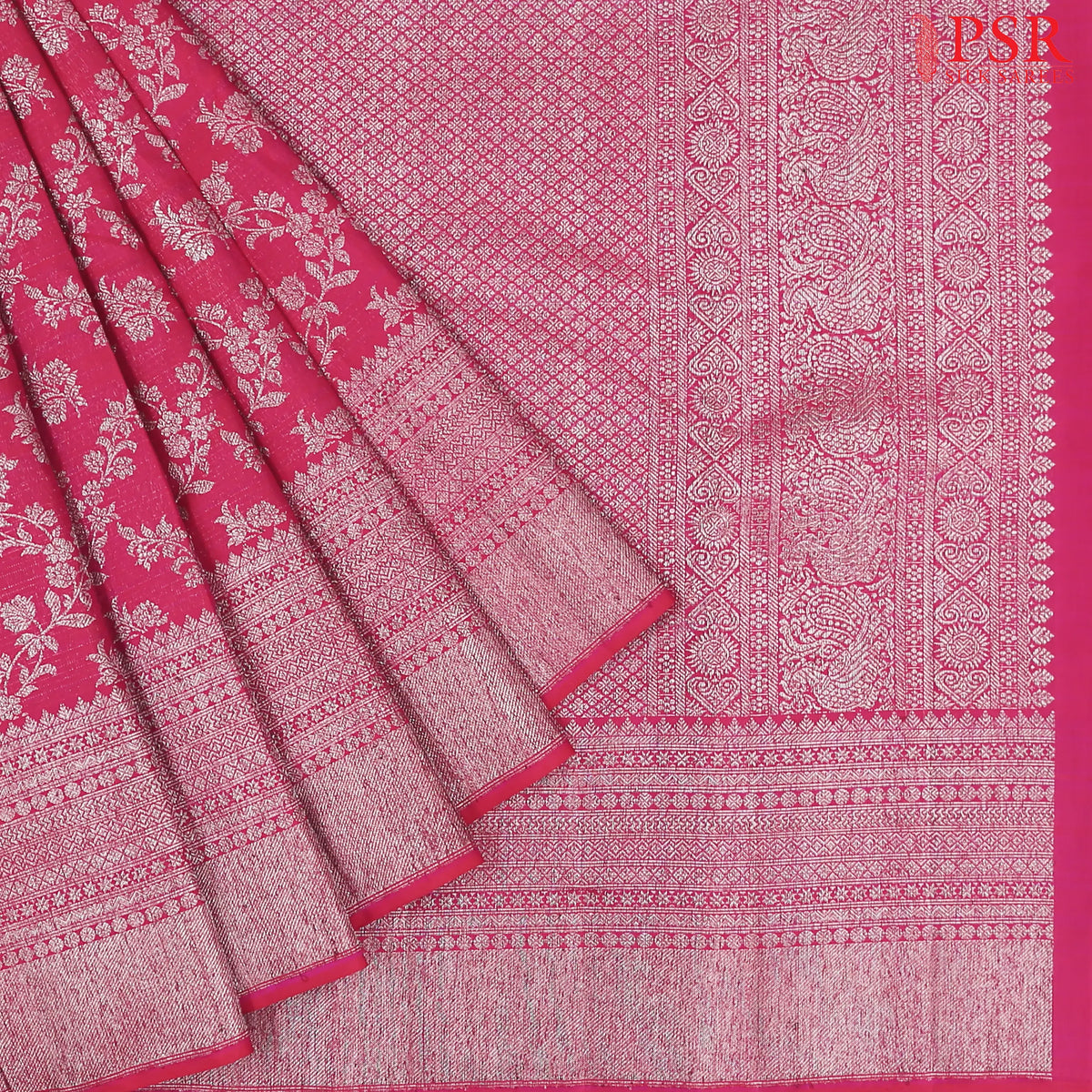 Ruby Pink Kanchipuram Silk Saree