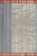 Dark Grey Kalakshetra Kovai Cotton Saree