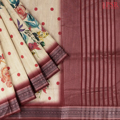 Tan Semi Tussar Saree