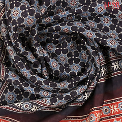 Black Jaipur Cotton Printed Saree