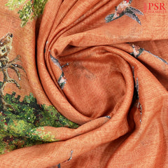 Yam Orange Silk Cotton Saree