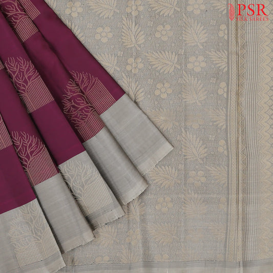 Tyrian Purple Soft Silk Mix Saree