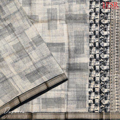 Black & Grey Assam Silk Dress Material