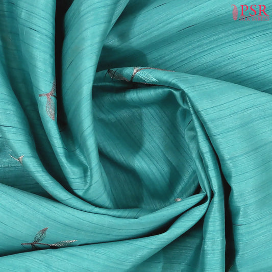 Turquoise Blue Kosa Embroidery Saree