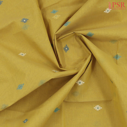 Olive Yellow Bengal Cotton Saree