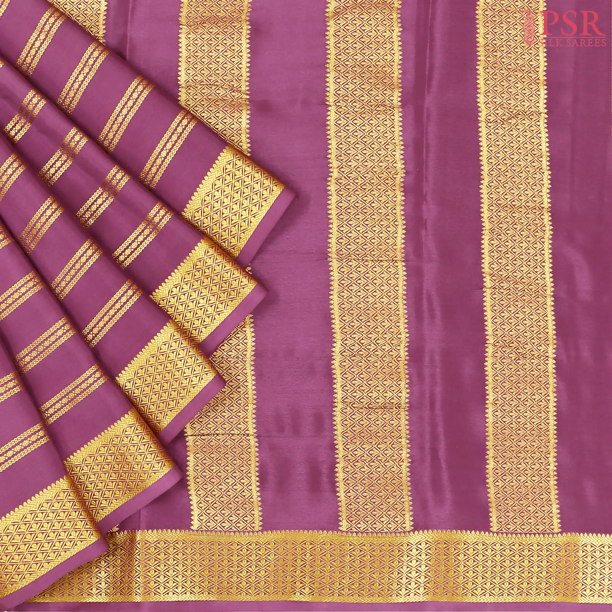 Turquoise Grey Mysore Silk Saree