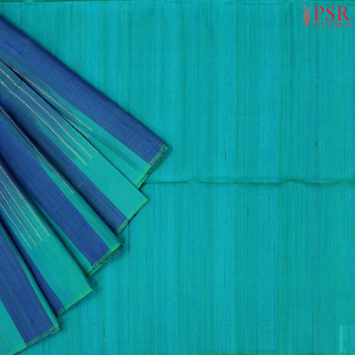 Spruce Blue Jute Soft Silk Saree