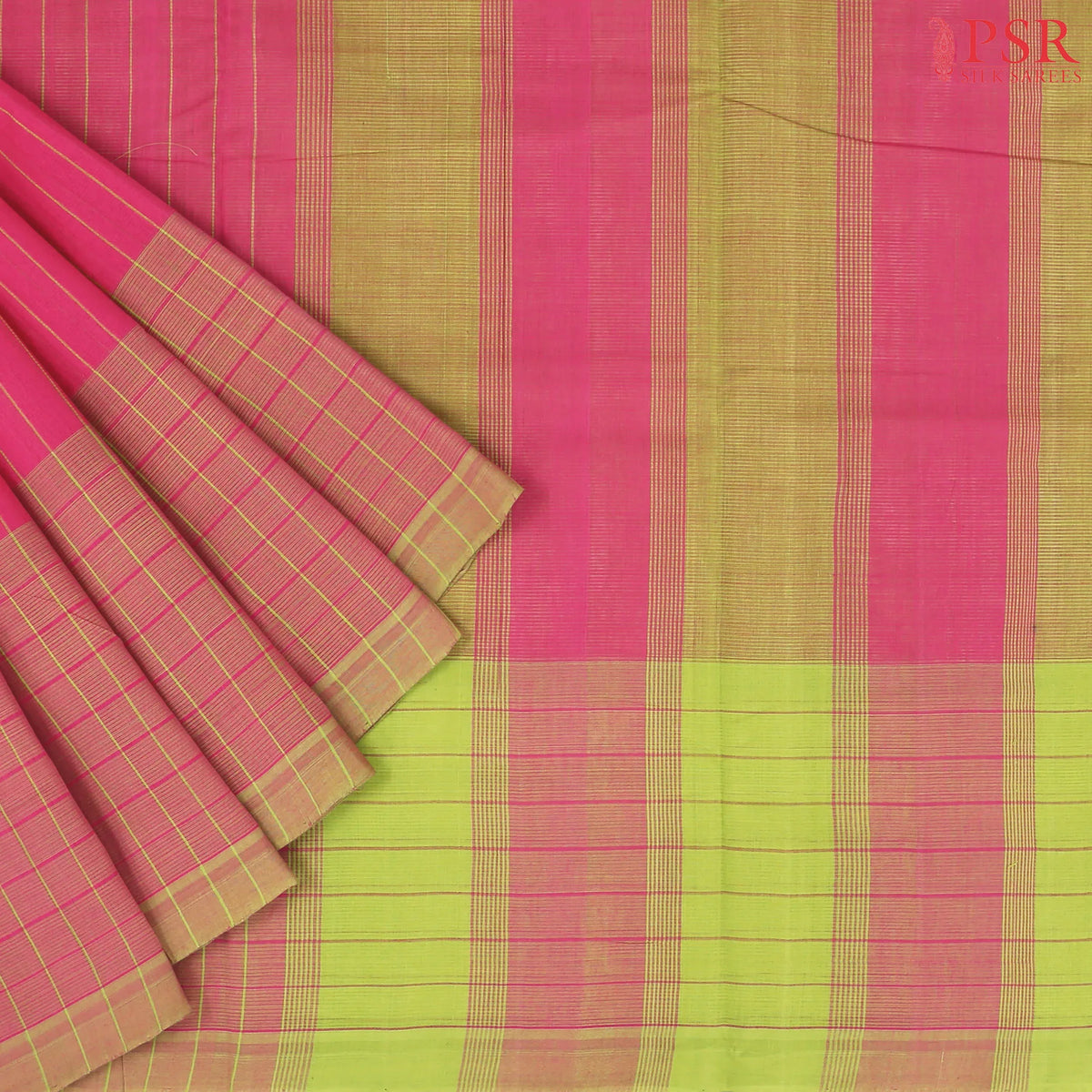 Pink Mangalagiri Cotton Saree