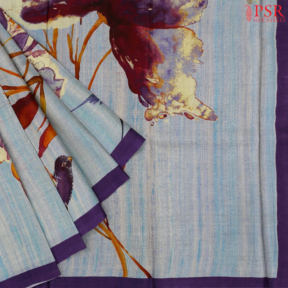 Light Blue Kadhi Tussar Silk Saree
