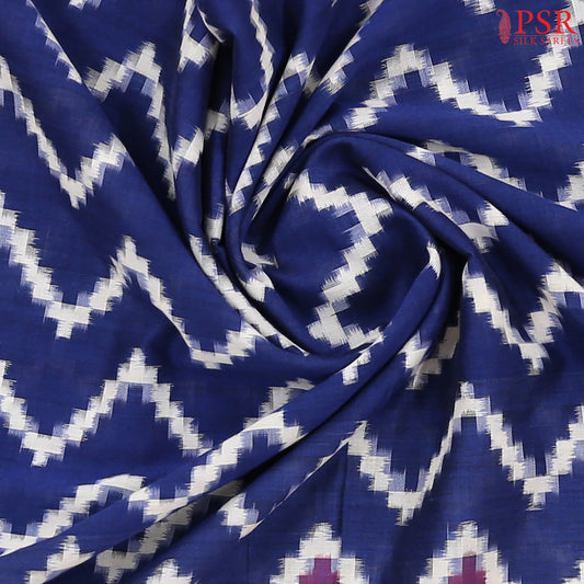 Navy Blue Ikkat Cotton Saree