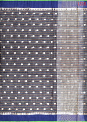 Grey & Blue Silk Cotton Cut Work Saree