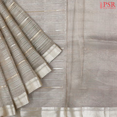 Grey Banaras Kora Organza Saree