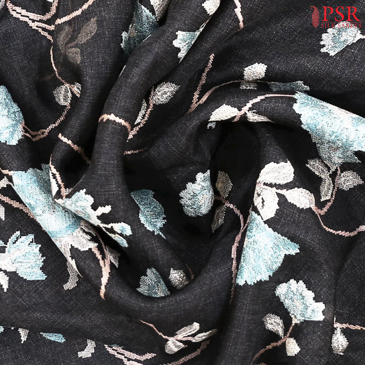 Shadow Black Organza Embroidery Saree