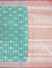 Tiffany Blue Semi Kora Summer Silk Saree