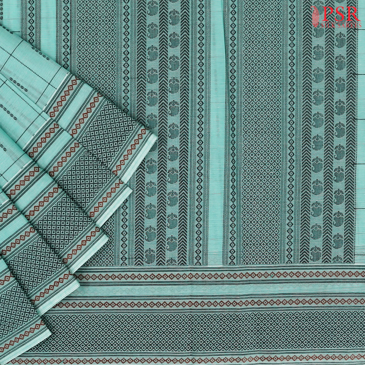Tiffany Blue Kovai Cotton Saree