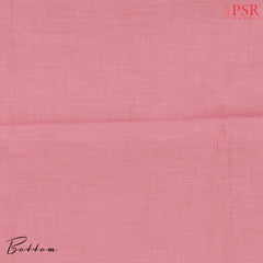 Flamingo Pink Jamdani Silk Cotton Dress Material