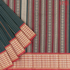 Dark Pine Green Kalakshetra Kovai Cotton Saree