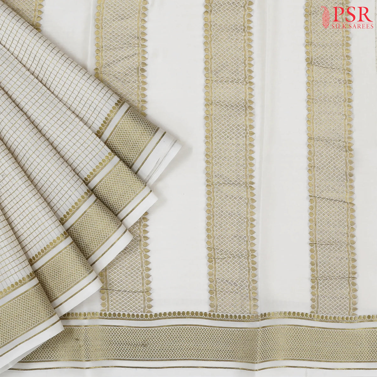 Off White Mysore Silk Saree