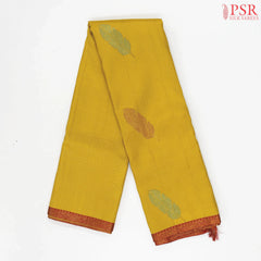 Amber Yellow Kanchipuram Silk Saree