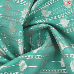Tiffany Blue Semi Kora Summer Silk Saree