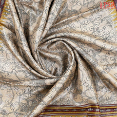 Beige Semi Tussar Saree