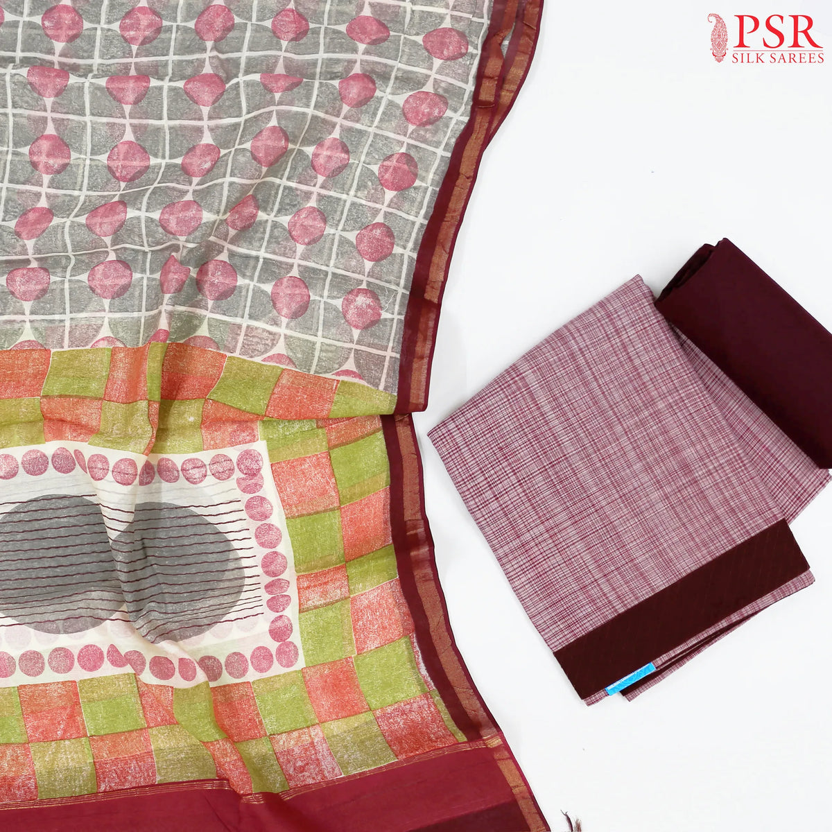 Redwood Brown Cotton Dress Material