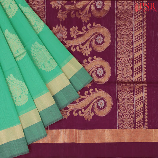 Caribbean Green Silk Cotton Saree