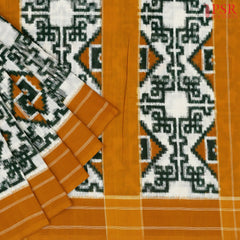 Off White Double Ikkat Cotton Saree