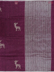Mulberry Purple Linen Saree