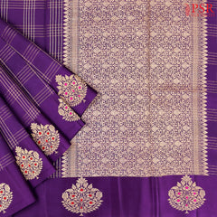 Violet Banaras Silk Saree