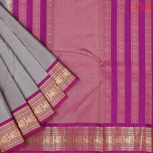 Grey Fancy Kanchipuram Silk Saree