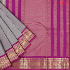 Grey Fancy Kanchipuram Silk Saree