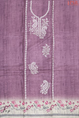 Sunset Purple Semi Tassar Dress Material