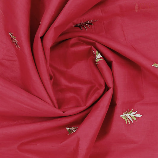 Red Kosa Embroidery Saree