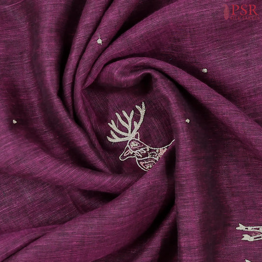 Mulberry Purple Linen Saree