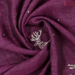 Mulberry Purple Linen Saree