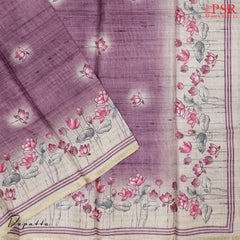Sunset Purple Semi Tassar Dress Material
