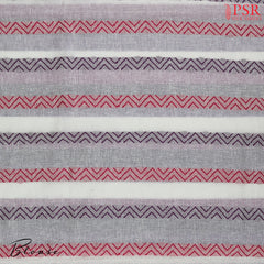 White & Lavender Linen Saree