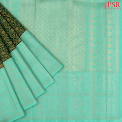 Dark Green Kanchipuram Jacquard Silk Saree