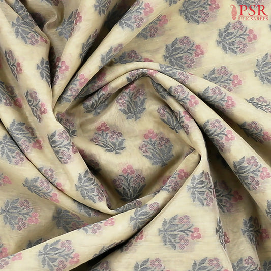 Beige Banaras Silk Cotton Saree