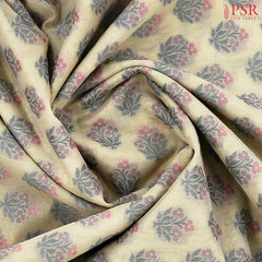 Beige Banaras Silk Cotton Saree