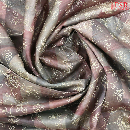 Grey & Pink Kadhi Tussar Silk Saree