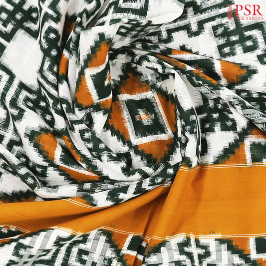 Off White Double Ikkat Cotton Saree