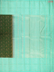 Dark Green Kanchipuram Jacquard Silk Saree