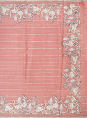 Candlelight Peach Organza Embroidery Saree