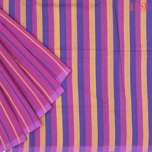 Magenta Purple Mangalagiri Cotton Saree